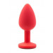 Анальна пробка Red Silicone Green, M