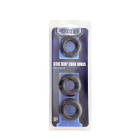 Набір кілець MENZSTUFF STRETCHY cock RINGS, SMOKE