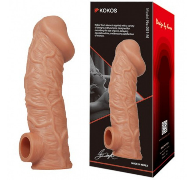 Насадка на пеніс з отвором для мошонки Kokos 15,6 см. CS 001-L