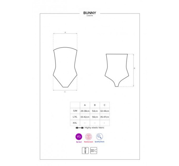 Костюм зайчика черный Obsessive Bunny costume S/M
