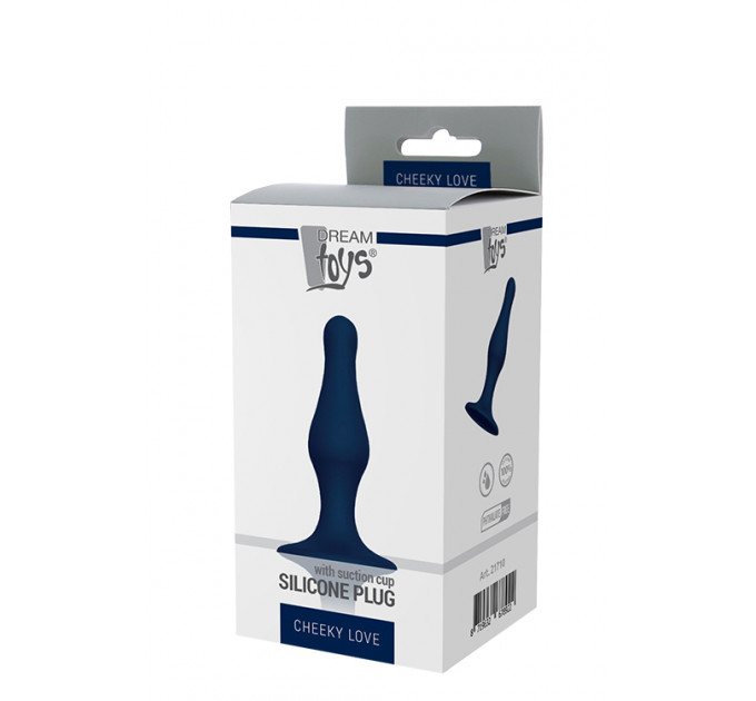 DT21710 Анальная пробка CHEEKY LOVE SILICONE PLUG MEDIUM BLUE
