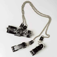Набір нашийник наручники Silver With Chain