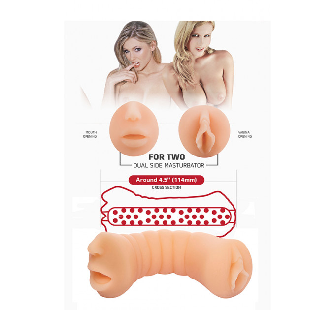Двухсторонний мастурбатор XXX FOR TWO DUAL SIDE MASTURBATOR FLESH