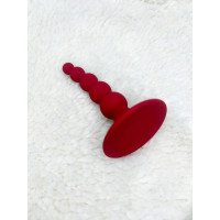 Анальная пробка на присоске силиконовая Loveshop RED