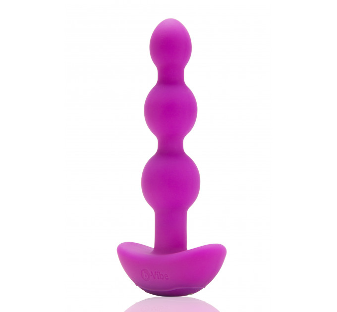 Анальные шарики с пультом, 2 мотора B-Vibe TRIPLET ANAL BEADS, фуксия