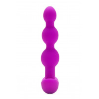 Анальні кульки з пультом, 2 мотори B-Vibe TRIPLET ANAL BEADS, фуксія