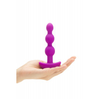 Анальні кульки з пультом, 2 мотори B-Vibe TRIPLET ANAL BEADS, фуксія
