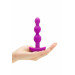 Анальные шарики с пультом, 2 мотора B-Vibe TRIPLET ANAL BEADS, фуксия