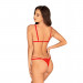 Боди кружевное Obsessive Lovlea, красный, L/XL