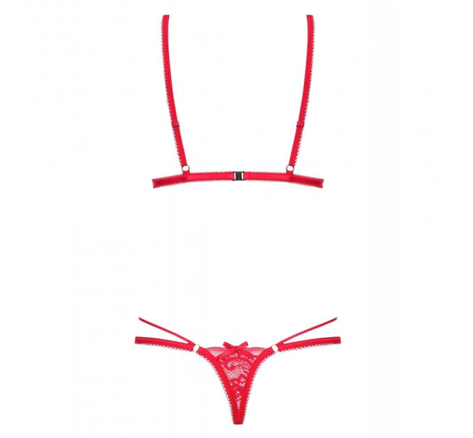 Боди кружевное Obsessive Lovlea, красный, L/XL