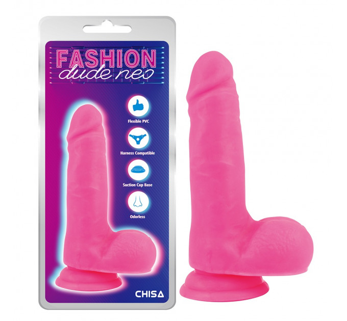 Фалоімітатор реалістичний Chisa Fashion Dude Neo Dual Density з присоскою, рожевий