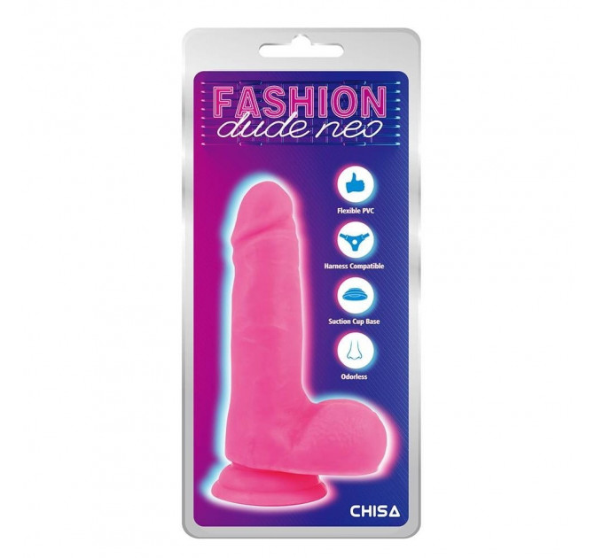 Фалоімітатор реалістичний Chisa Fashion Dude Neo Dual Density з присоскою, рожевий