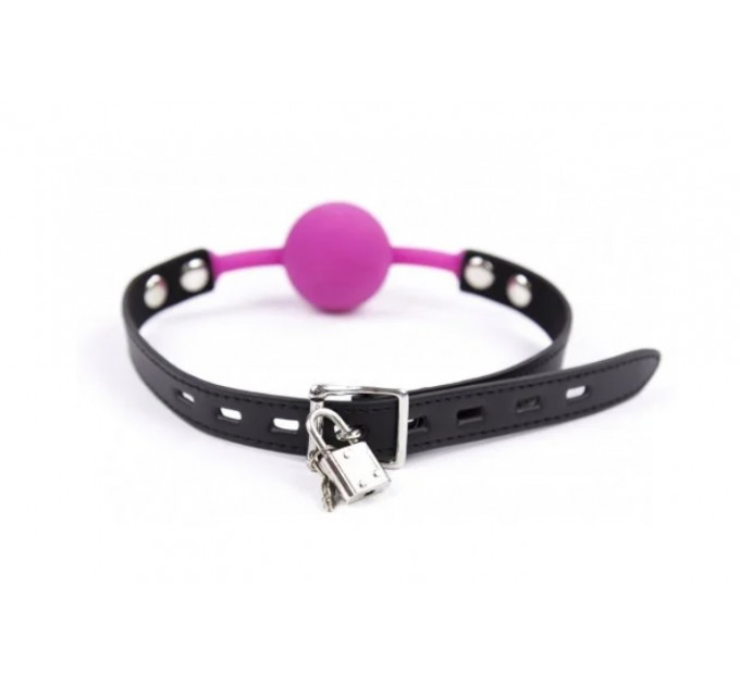 Кляп силиконовый с замком Silicone ball gag rose with lock
