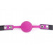 Кляп силиконовый с замком Silicone ball gag rose with lock