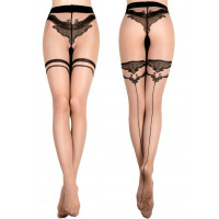 Колготки чорні Ballerina's Secret із золотистим візерунком (20 den), L/XL