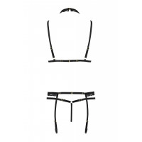 Комплект білизни з чокером та відкритим доступом SHELLY SET black S/M - Passion