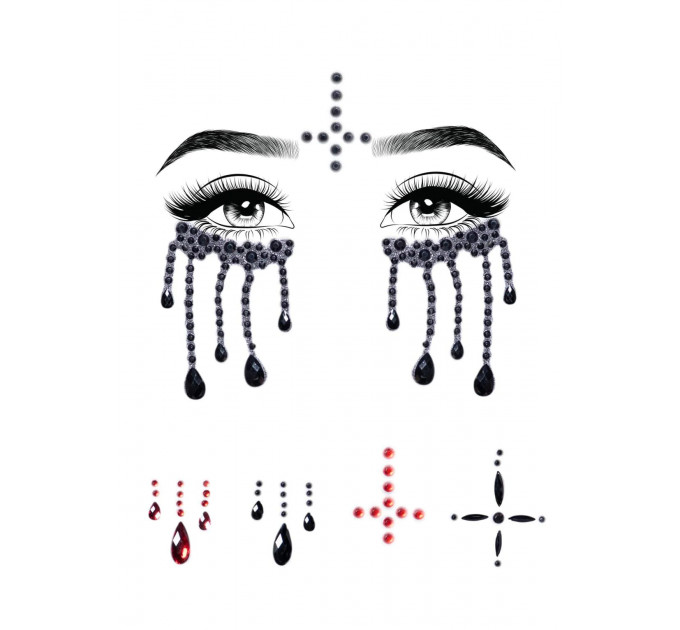 Маска из страз Possessed face jewels sticker Leg Avenue
