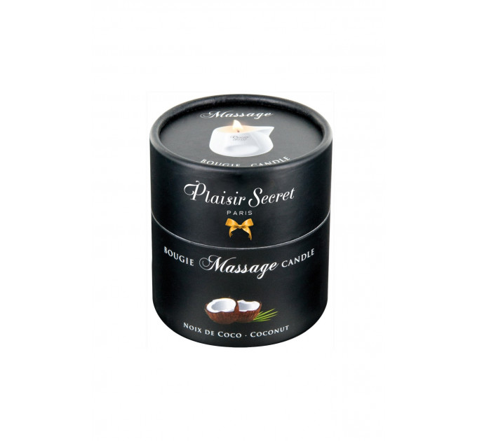 Масажна свічка Plaisir Secret Bougie Coconut з ароматом кокосу, 80 мл