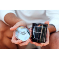 Масажна свічка з феромонами Eye Of Love Matchmaker Black Diamond у склянці, чорна