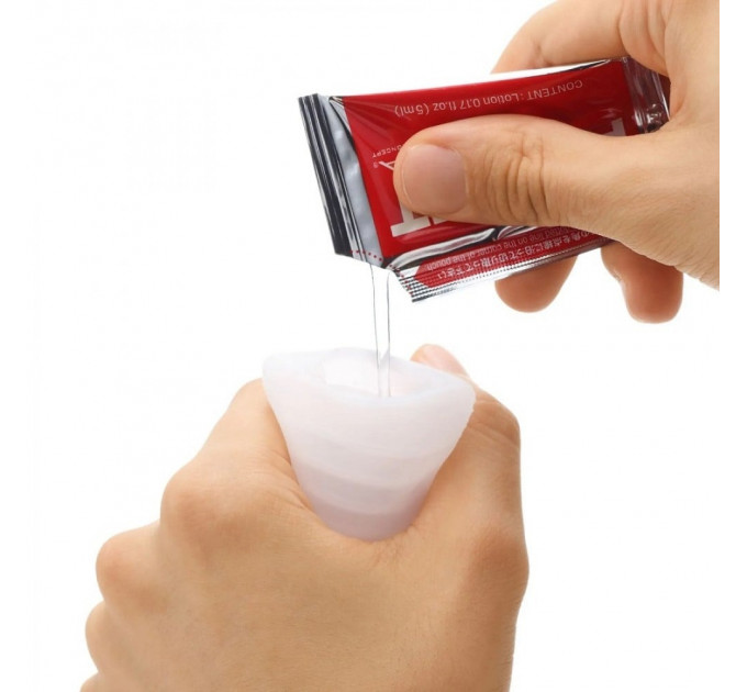 Мини мастурбатор нереалистичный Tenga Pocket Cold Spark, с рельефом, белый