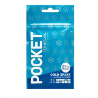 Мини мастурбатор нереалистичный Tenga Pocket Cold Spark, с рельефом, белый