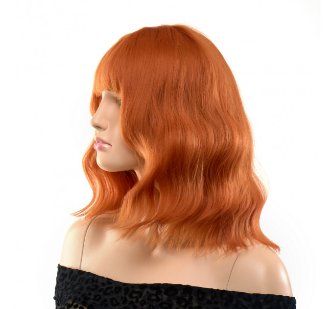 Парик каре с челкой волнистый Fetish Hair, рыжий, 30 см