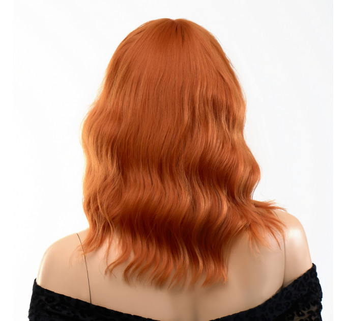 Парик каре с челкой волнистый Fetish Hair, рыжий, 30 см