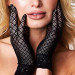 Перчатки с геометрическим узором длиной до запястья BACI Diamond Jacquard Glove, черный