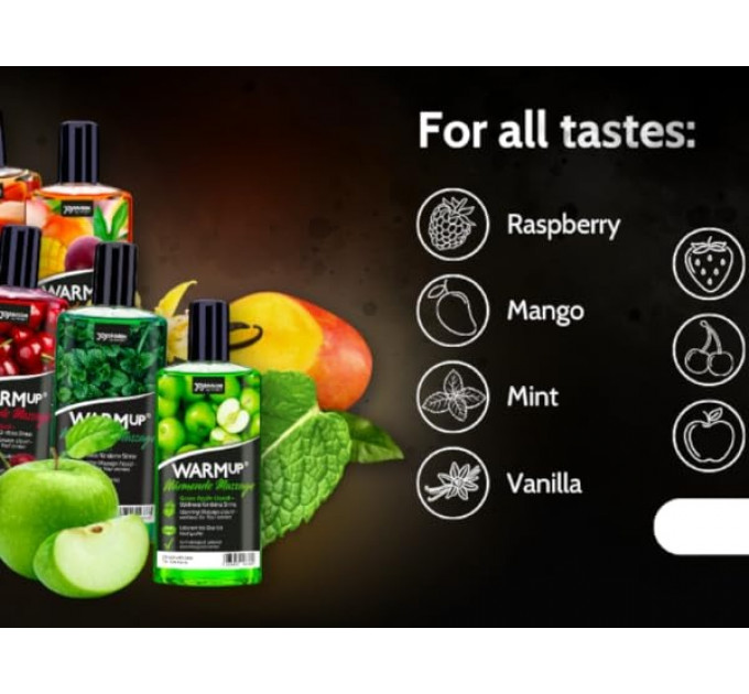 Съедобное массажное масло с разогревающим эффектом WARMup Green Apple 150 мл
