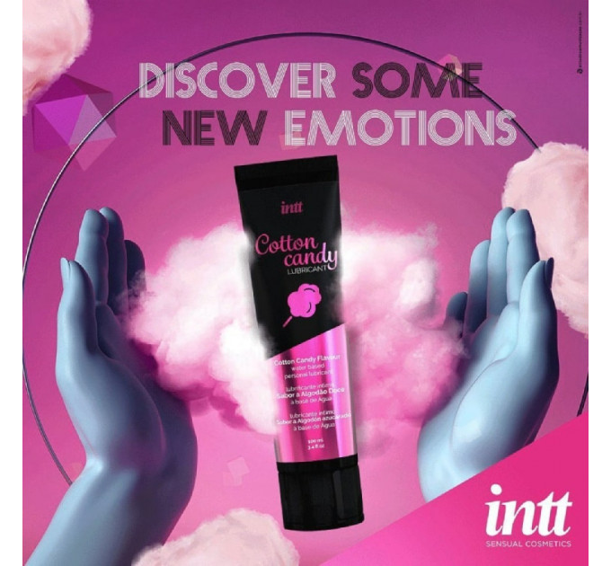 Съедобный лубрикант со вкусом сладкой ваты Intt Cotton Candy, 100 мл