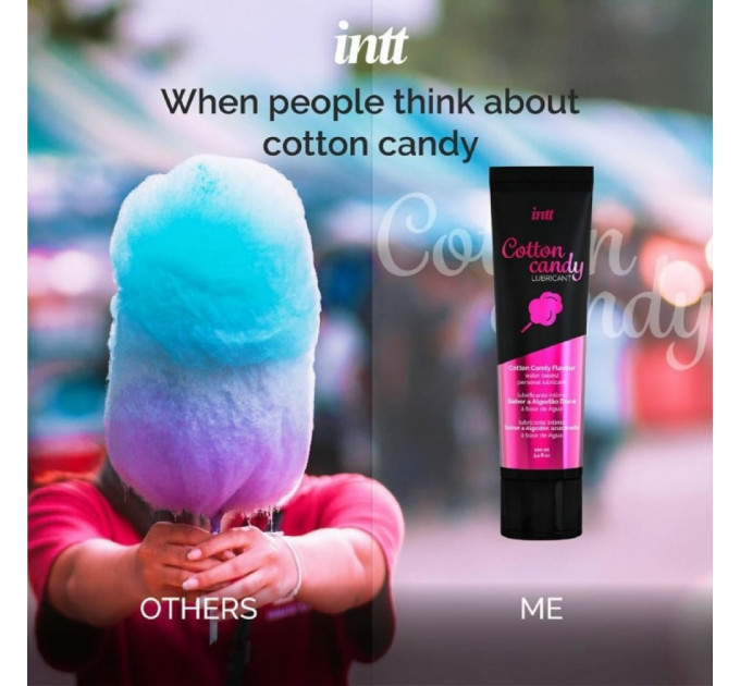 Съедобный лубрикант со вкусом сладкой ваты Intt Cotton Candy, 100 мл