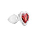 Скляний анальний затор ADAM ET EVE RED HEART GEM GLASS PLUG SMALL