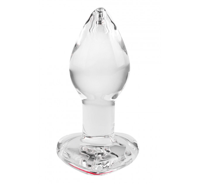 Скляний анальний затор ADAM ET EVE RED HEART GEM GLASS PLUG SMALL
