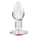 Скляний анальний затор ADAM ET EVE RED HEART GEM GLASS PLUG SMALL