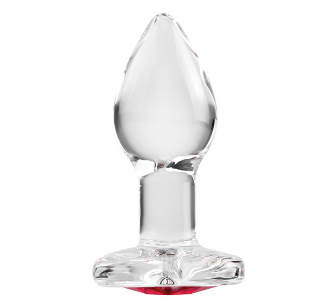 Скляний анальний затор ADAM ET EVE RED HEART GEM GLASS PLUG SMALL
