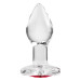 Скляний анальний затор ADAM ET EVE RED HEART GEM GLASS PLUG SMALL
