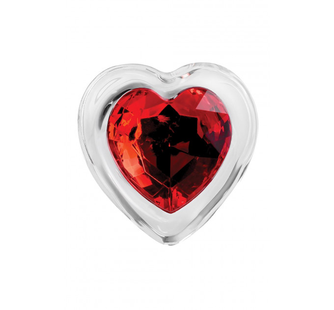 Скляний анальний затор ADAM ET EVE RED HEART GEM GLASS PLUG SMALL