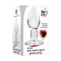 Стеклянная анальная пробка ADAM ET EVE RED HEART GEM GLASS PLUG SMALL