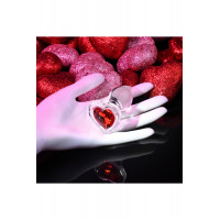 Стеклянная анальная пробка ADAM ET EVE RED HEART GEM GLASS PLUG SMALL