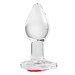 Скляний анальний затор ADAM ET EVE RED HEART GEM GLASS PLUG SMALL