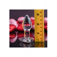 Стеклянная анальная пробка ADAM ET EVE RED HEART GEM GLASS PLUG SMALL