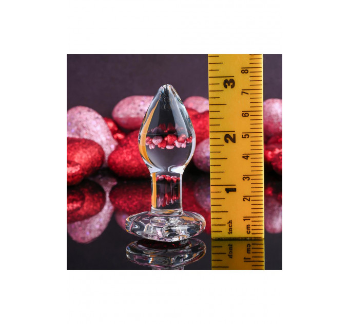 Скляний анальний затор ADAM ET EVE RED HEART GEM GLASS PLUG SMALL