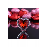 Стеклянная анальная пробка ADAM ET EVE RED HEART GEM GLASS PLUG SMALL