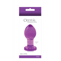 Стеклянная пробка NS Novelties Crystal Glass, фиолетовая, размер М