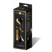 Стеклянный фаллоимитатор двухсторонний Secret Kisses Handblown, черный