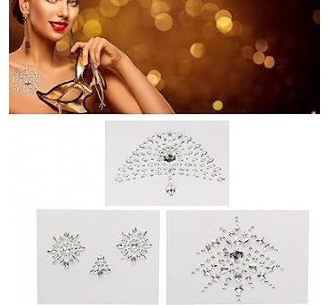 Украшения для груди и бикини со стразами Flamboyant от Bijoux Indiscrets, серебристо-черные