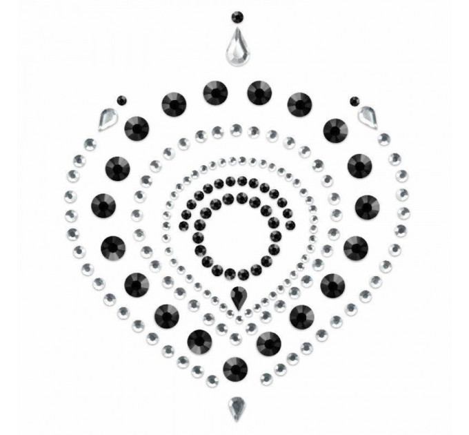 Украшения для груди и бикини со стразами Flamboyant от Bijoux Indiscrets, серебристо-черные