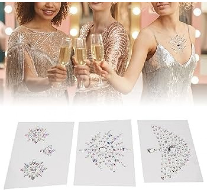 Украшения для груди и бикини со стразами Flamboyant от Bijoux Indiscrets, серебристо-черные