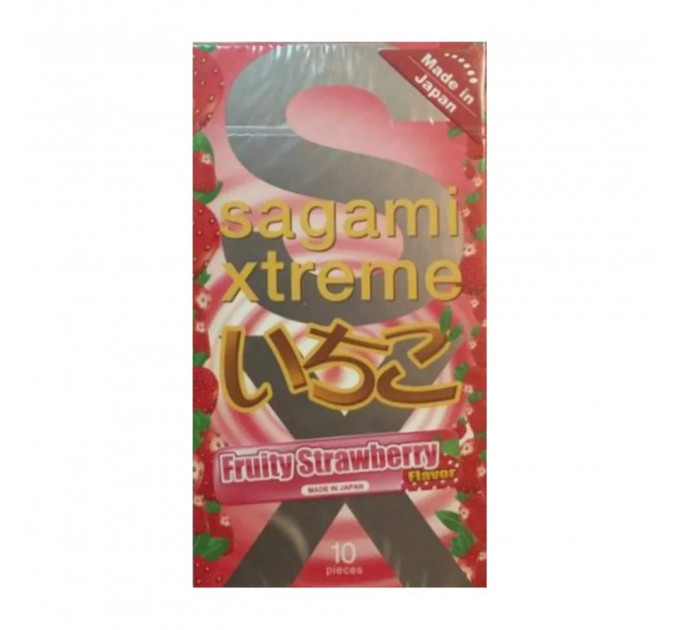 Ультратонкі презервативи Sagami Xtreme Strawberry 0,04 мм (ціна за упаковку, 10 шт.)