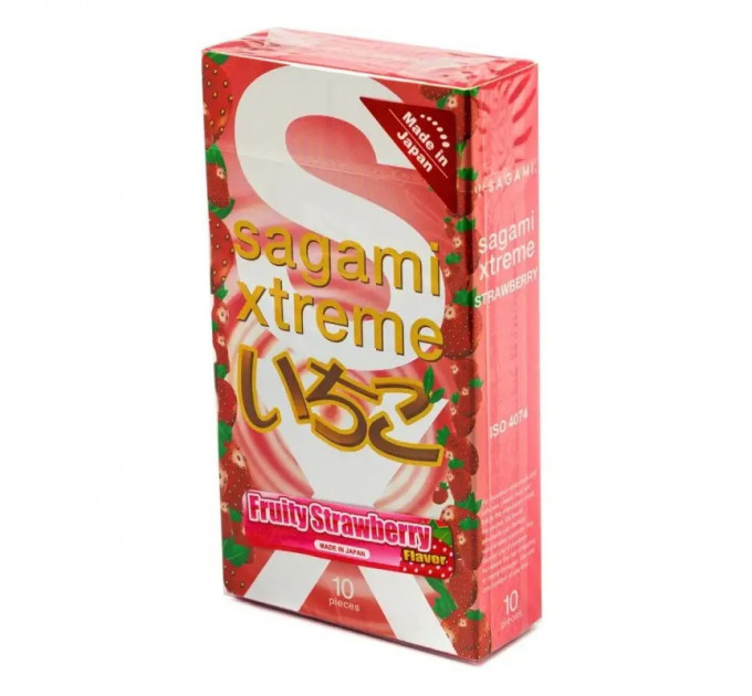 Ультратонкі презервативи Sagami Xtreme Strawberry 0,04 мм (ціна за упаковку, 10 шт.)